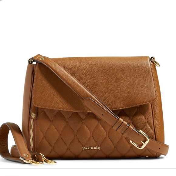 Vera Bradley Handbags - Vera Bradley cognac quilted cara crossbody bag